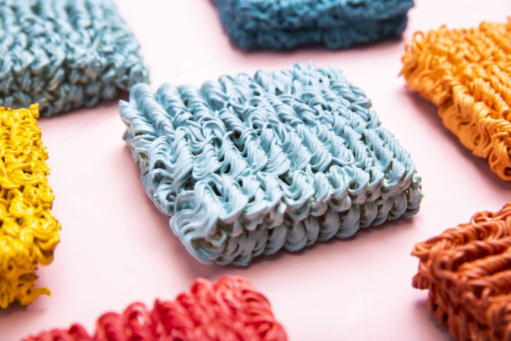 high angle arrangement colorful ramen